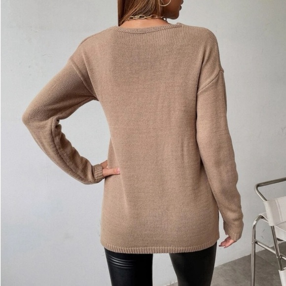 Side tie drop shoulder sweater - Like New - Picture 3 of 3